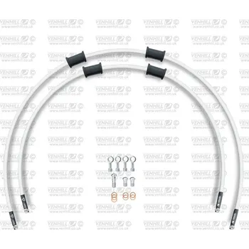 Hadice přední brzdy sada Venhill POWERHOSEPLUS HON-4007F-WT (1 hadice v sadě) bílé hadice, chromové koncovky