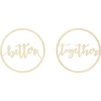 Svatební dekorace Dřevěná kolečka s nápisem better together 28 cm