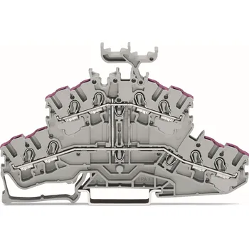 modulární přístroj a rozvaděč WAGO Svorka 2002-2438 4vodičová dvojúrovňová průchozí 8vodičová, šedá 2002-2438