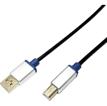 Mobilní telefon LogiLink USB kabel USB 2.0 USB-A zástrčka, USB-B zástrčka 2.00 m černá BUAB220