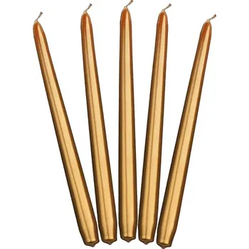 Svíčka PartyDeco Kónické svíčky zlaté 10 ks - svíčky na slavnostní svatební stůl