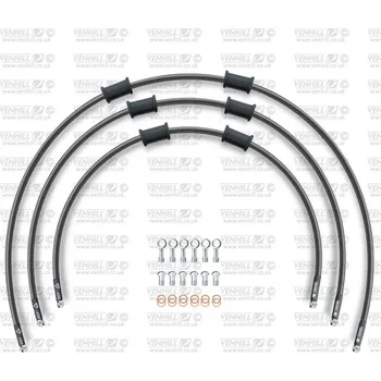 STANDARD Hadice přední brzdy sada Venhill POWERHOSEPLUS SUZ-7008FS-CB (3 hadice v sadě) karbonové hadice, nerezové koncovky
