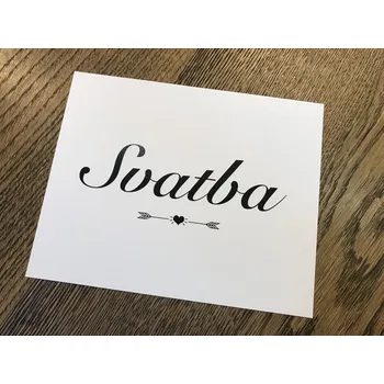 Svatební dekorace Svatba-eshop Cedulka Svatba s šípy a srdíčkem - cedulka na svatební výzdobu