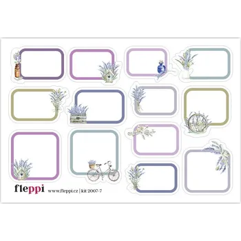 Diář Fleppi Samolepky - Rámečky s levandulovými obrázky