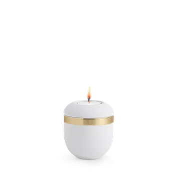 Smuteční dekorace Keramická miniurna Alicante - Bílá