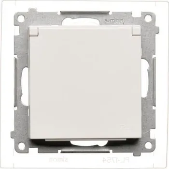 Elektrická zásuvka Zásuvka 250 V Simon 55 IP44 s clonkami modul bílá matná