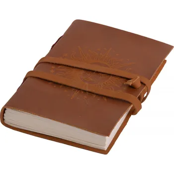 Karnevalový kostým Leather Journals Kožený zápisník s ražbou Slunce a Měsíc – pravá hovězí kůže 18x13cm