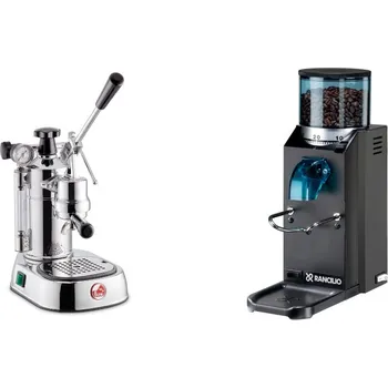 Kávovar La Pavoni Professional Lusso + Rancilio Rocky Doserless, black