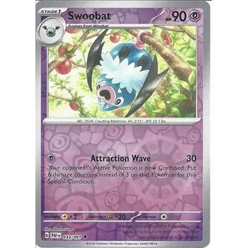 Společenská hra Pokémon karta Swoobat 033/091 Reverse Holo - Paldean Fates