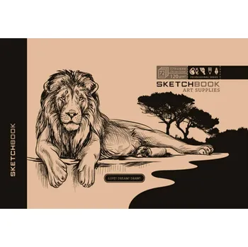 Fresh LLC Sketchbook s kraftovou kartonovou obálkou 19,7 x 12,4 cm Lev