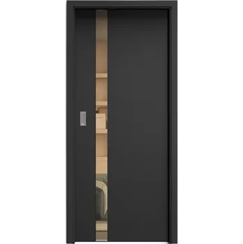 Interiérové dveře SAPELI HARMONIE KOMFORT M83 - CPL LAMINÁT - POSUVNÉ DVEŘE VČ. ZÁRUBNĚ - černá grafit Průchozí šířka (cm): 90, Průchozí výška (cm): 197, Typ skla: Planibel bronz