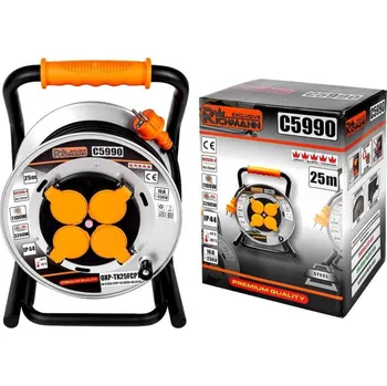 zvedák Prodlužovací kabel na bubnu 25M, 3x1,5, IP44, Richmann C5990