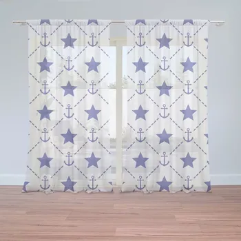 Záclona Záclony Hvězdy a kotvy: 2 ks - 150x250 cm - Sablio