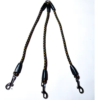 Vodítko pro psa Roztrojka z lana 8 mm x 0,4 m Barva: Černo-hnědá