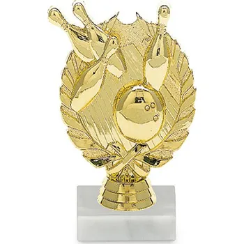 Figurka se symbolem bowlingu, 12 cm, zlato, včetně podstavce