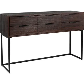 Komoda White Label Tmavě hnědá teaková komoda WLL WEBSTER 135 x 35 cm