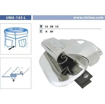 Texi Zakladač pro francouzský šev pro šicí stroje UMA-145-L 1/4 XH