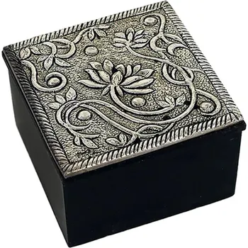 Úložný box Milujeme Kameny Truhlička - lotos - stříbrná barva 105528