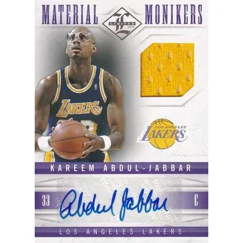 Sběratelství AUTO jersey karta KAREEM ABDUL-JABBAR 12-13 Limited Material Monikers /49