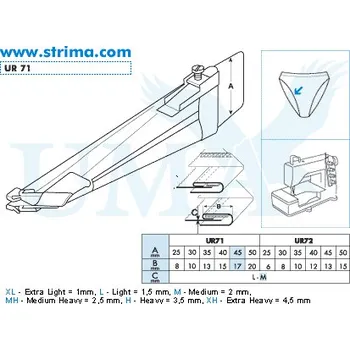 Texi Lemovač jednostranný pro šicí stroje UMA-71 45/17/10 M