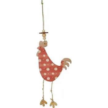 Velikonoční dekorace Slepice závěs, červená