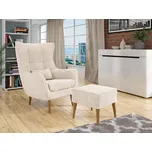 Designové křeslo s taburetkou Levi