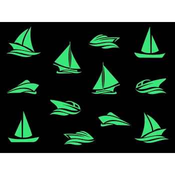 Samolepící dekorace Svítící loďky samolepky na zeď arch 20 x 20 cm