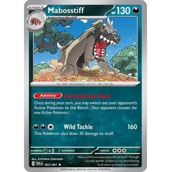 Společenská hra Pokémon karta Mabosstiff 063/091 Holo - Paldean Fates