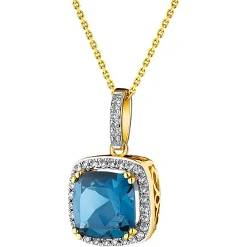 Přívěsek Zlatý přívěsek s diamanty a topazem London Blue - ryzost 585 - 214.203