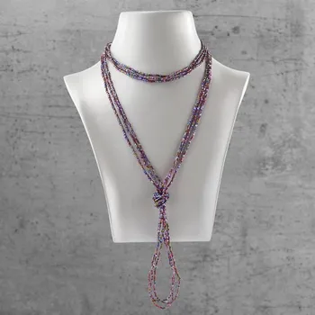 Náhrdelník Náhrdelník rokajl dlouhý s uzlem fialový | P674506