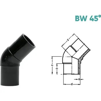 Kanalizační potrubí KOLENO 45° – DLOUHÉ PROVEDENÍ - BW 45° SDR 11 32