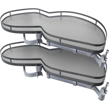 Kuchyňská skříňka Interex design Rohová ledvinka SUPLIMO s tlumením / Antracit Levý 450 mm