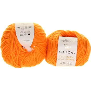 Příze Gazzal Baby Wool XL 837 oranžová
