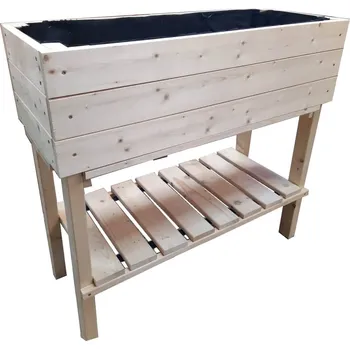 Vyvýšený záhon Dřevěný vyvýšený záhon Krušnohorský nábytek 2VVZ1 98,5 x 87 x 41 cm smrk přírodní bez nátěru - bez povrchové úpravy