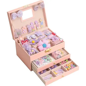 Šperkovnice Bezdoteku.cz Pearl - Fialová květinka, včetně sponek do vlasů