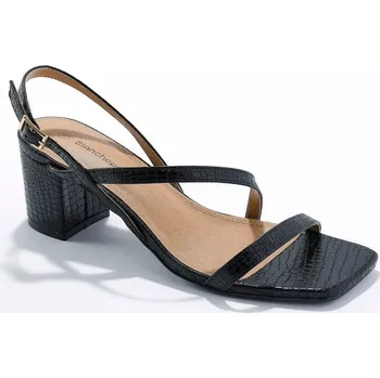 Dámské sandále Páskové sandály se vzorem krokodýlí kůže černá 39