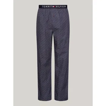 Pánské pyžamo Pánské pyžamové kalhoty UM0UM02993 02E tm. modré s potiskem - Tommy Hilfiger S