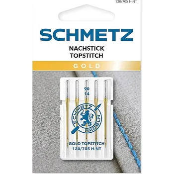 Schmetz Jehly topstitch zlaté 130/705 H-NT VDS 90 TOPSTITCH GOLD