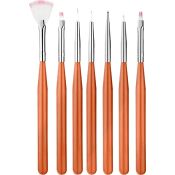 Kosmetický štětec Nailee Štětce na nehty sada 7ks zlaté