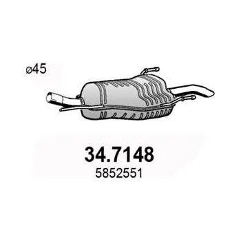 Zadní díl výfuku Zadní tlumič výfuku ASSO 34.7148