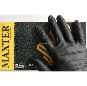 Pracovní rukavice Ochranné rukavice, černá, jednorázové, nitrilové, vel. S, 100 ks, nepudrované, 5,5 g