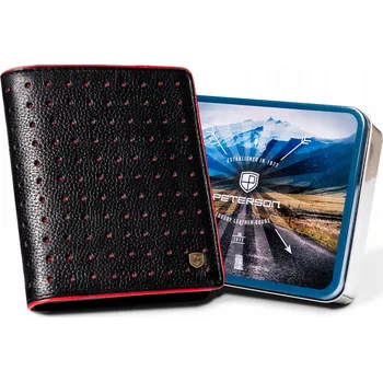 Peněženka Pánská kožená peněženka s kontrastním lemováním - Peterson Barva: černá || Červené