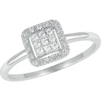 Prsten Dámský prsten bílé zlato 585/1000 přírodní diamant 0.112 ct brilianty GKW47461 velikost 54