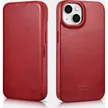 iCarer Knížkové pouzdro pro iPhone 14 PLUS - iCarer, Curved Edge MagSafe Red AKI14220707-RD