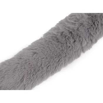 Dekorační kožešina šíře 5 cm, délka 100 cm - šedá