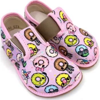 Dívčí bačkory Barefoot bačkory Pegres BF01 Donut růžová 32, Vnitřní délka boty: 20,4 cm, Vnitřní šířka boty: 7,8 cm