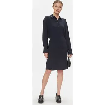 Dámské šaty Tommy Hilfiger Košilové šaty Smd Detail Fluid Knee Dress WW0WW41009 Tmavomodrá Regular Fit 34