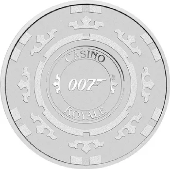 Perth Mint Stříbrná mince James Bond Casino Chip 1 Oz