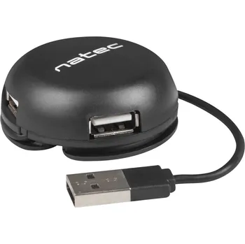Rozvaděč Natec BUMBLEBEE rozbočovač 3x USB 2.0 HUB černý NHU-1330