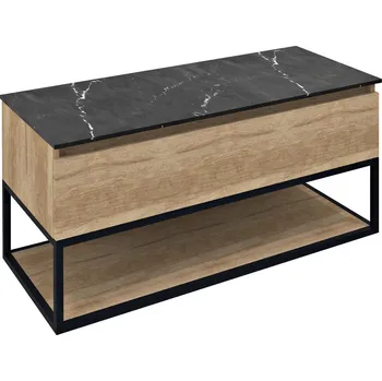 Sapho SKARA umyvadlová skříňka 100x50x45cm, černá mat/dub alabama